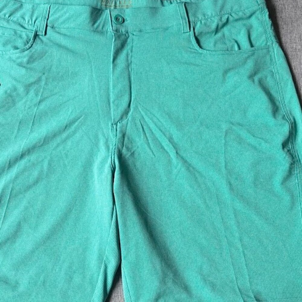 10'' Inseam Stretch Waist Lightweight Striped Flat Front Quick Dry Hybrid